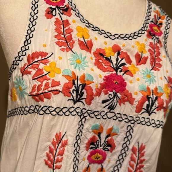Lovers + Friends BOHO  Embroidered Tank Dress Size Medium - Picture 2 of 11